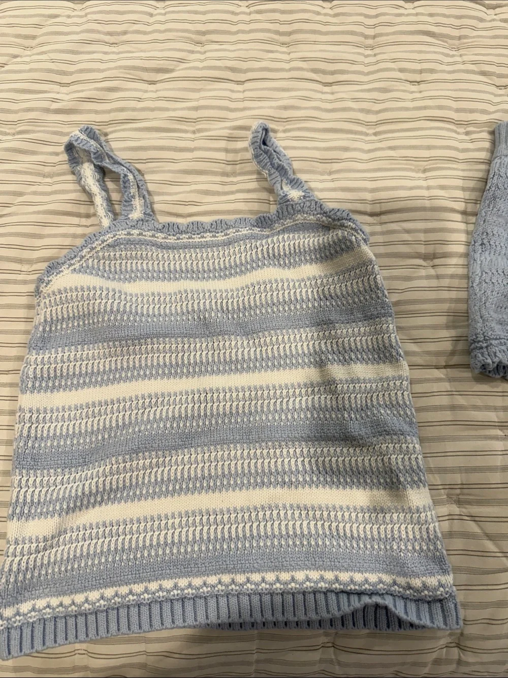 abercrombie kids Light Blue and Cream Crochet Tank & Shorts Set